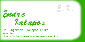 endre kalapos business card